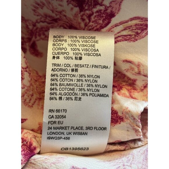 NWOT Free People Womens Size 6 Lucie Mini Dress Pink Floral Open Back Lace Trim - Picture 8 of 8